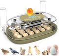 24 Egg Incubator with Automatic Turning, Temperature and Humidity Control, LED Egg Candler, and Auto Water Addition, for Hatching Chicken, Goose, Duck, Quail, Pigeon, and Turkey Eggs by howooiua