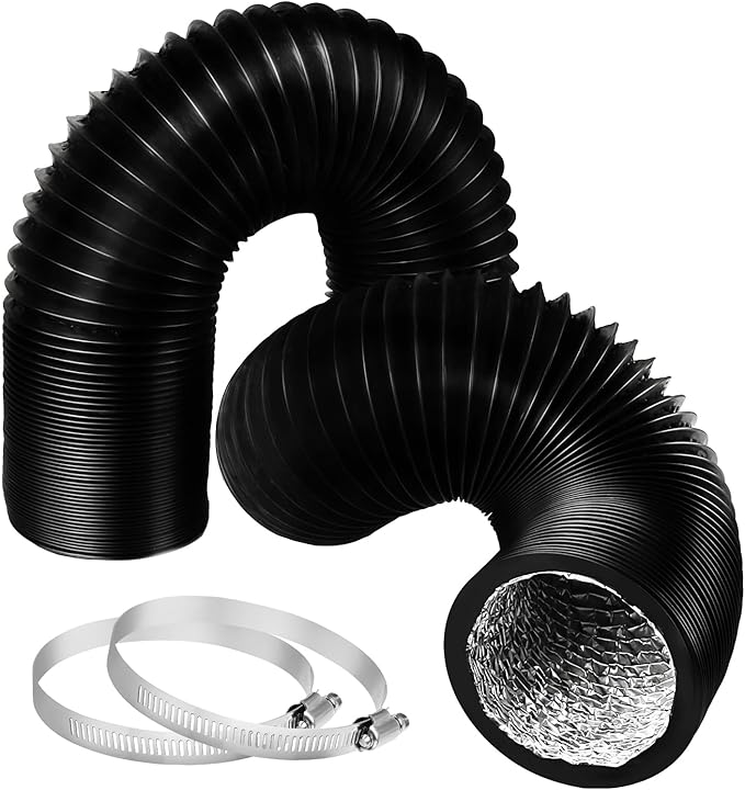 YIJUHOU Dryer Vent Hose Flexible: 6 Inch 17FT Aluminum PVC Vent Hose Insulated Air Ducting for Ventilation Heating Exhaust HVAC by YIJUHOU
