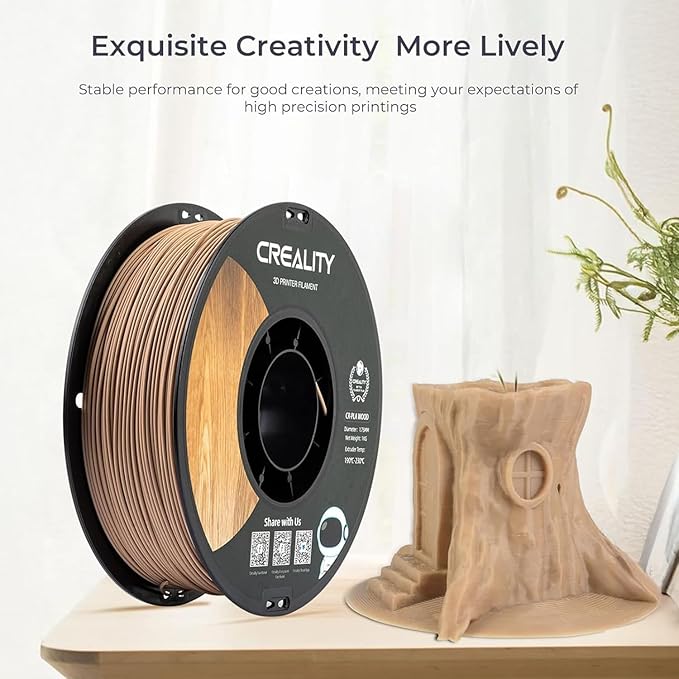 Official CREALITY Wood Filament PLA 1.75 mm, Woods 3D Printer Filament, More Than 30% Real Wood, Smooth Silk Texture, Toughness, 1kg(2.2lbs)/Spool 3D Printing Filament, for All FDM Printers - Image 5