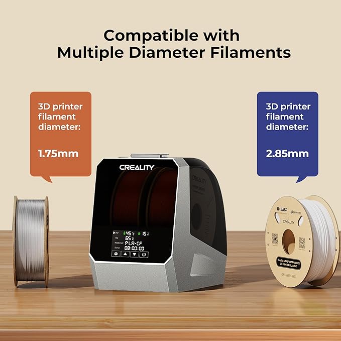 Creality Filament Dryer Box,Dual-Spool Creality Space Pi Filament Dryer Plus with 360° Fast Heating & PTC Heater,4" Touch Screen,Compatible PLA,Silk PLA,ABS,PETG,TPU,Nylon,ASA,PC,PA & More - Image 8