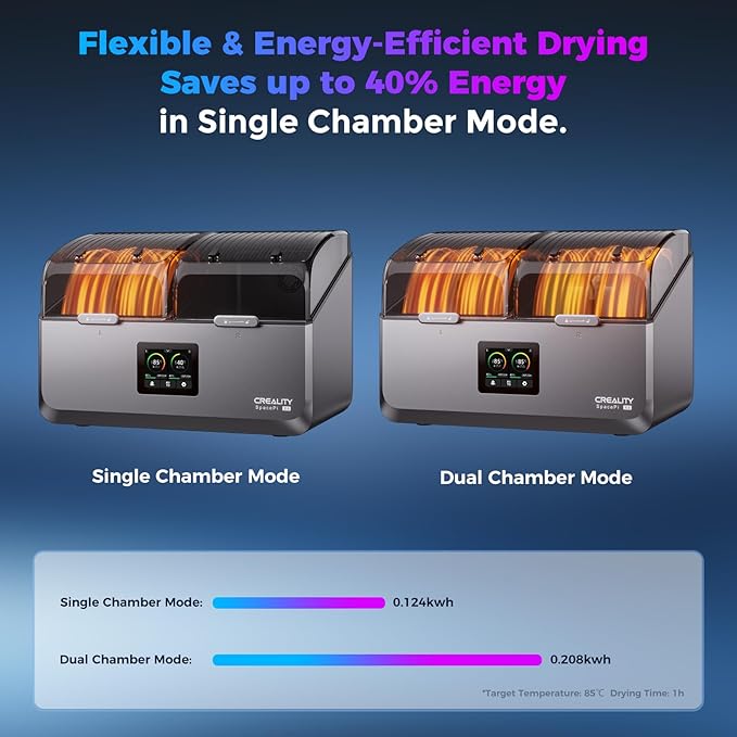 Creality Space Pi X4 Filament Dryer 4 Roll 3D Printer Dry Box with 110W PTC Heater 360° Rapid Heating LCD Touch Screen One-Key Operation PLA PETG ABS TPU Nylon Compatible - Image 5