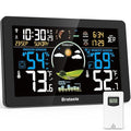 Weather Station Wireless Indoor Outdoor, Digital Thermometer with Remote Sensor, 7.5'' HD VA Display Home Weather Stations, Accurate Temperature Humidity Gauge with Weather Forecast, Atomic Clock by Brataste