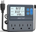 DIGITEN Reptile Temperature and Humidity Controller with Timer Outlet, Day-Night Function Thermostat, 3-Stage Outlet Plug in Temperature Controller for Reptile, Mushroom, Homebrew by DIGITEN
