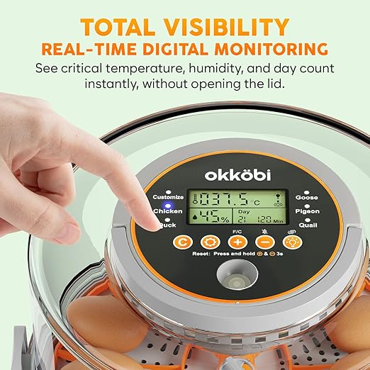 12 Egg Incubator with Automatic Egg Turning and Humidity Control – Temperature Adjustment – incubators for Hatching Eggs – Built-in Egg Candler – Incubadora de Huevos de Gallina – Easy to Use - Image 7