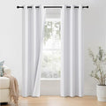 NICETOWN 100% Blackout Window Curtain Panels 84 inch Length for Living Room, Set of 2, Snow White, 42 inches Wide, Thermal Insulated Drapes by NICETOWN