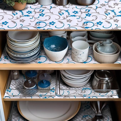 12" W x 120" L Floral Drawer and Shelf Liner for Cabinets, Non-Adhesive Strong Grip Non-Slip Flower Shelf Cabinet Kitchen Shelf Liners for Kitchen Cabinets - Image 2