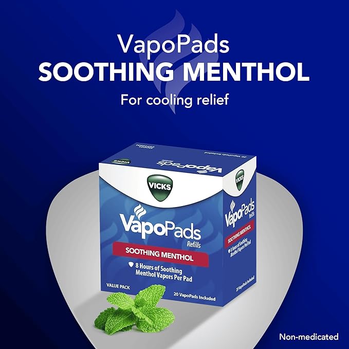 Vicks VapoPads Original Menthol Scent Refill Pads for Vicks Humidifiers and Sinus Inhalers, 20-Pack - Image 2