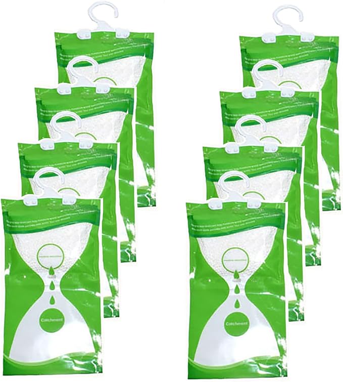 Moisture Absorbers Packets, 8 Pack - Eliminates Musty Odors for Fresher, Cleaner Air, Humidity Packs, Dessicant Packets, Hanging Closet Dehumidifier Bags（green） by AOPANDAmakelifeefficient