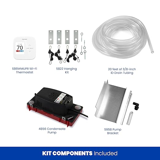 AprilAire E050PZ 50-Pint Professional-Grade, Whole-House Dehumidifier with drain hose for up to 1,600 Sq. Ft. with S86WMUPR Wi-Fi Thermostat, Drain Hose, Condensate Pump, Bracket, and Hanging Kit - Image 3