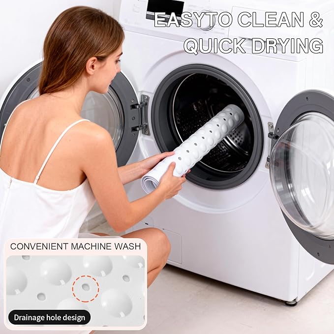 Anti-Slip Bathtub Shower mat, 20.8×20.8（Approximately 53×53cm） inch Soft Oversized Machine Washable Non-Slip Bathtub mat with Drainage Holes, Bathroom Floor Suction Cup.（1-Opaque White） - Image 7
