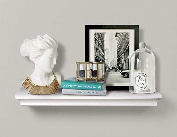 AHDECOR White Floating Shelves Wall Mounted, Deeper Wall Storage Shelf for Home Décor, Super Sturdy, Easy to Install, 24” Wide, 7.75” Deep - Image 3