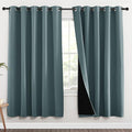 NICETOWN 100% Blackout Window Curtain Panels, Full Light Blocking Drapes with Black Liner for Nursery, 72-inch Drop Thermal Insulated Draperies (Aqua, 2 Pieces, 70-inch Wide Per Panel) by NICETOWN