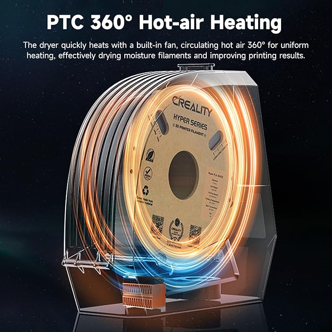 2026 New Official CREALITY Space Pi Filament Dryer, 360° 110W PTC Hot-Air Heating 3D Printer Filament Dryer Box with Fan, Upgraded Filament Dehydrator Storage for PLA ABS PETG PA Filament 1.75 2.85mm - Image 2