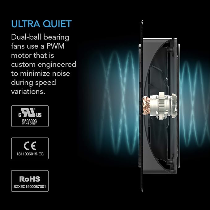 AC Infinity AIRPLATE T8, Quiet Cooling Dual-Fan System 6" with Thermostat Control, for Home Theater AV Cabinets - Image 4