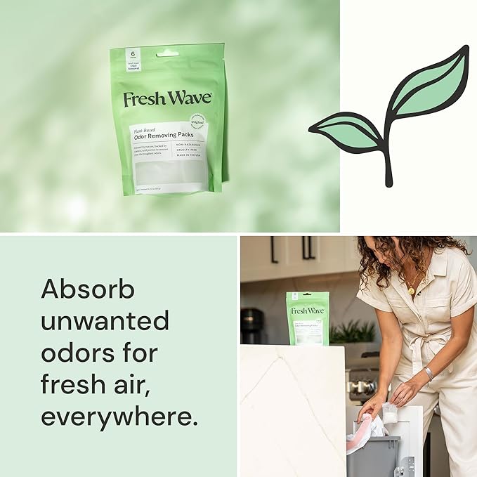 Fresh Wave Odor Eliminating & Deodorizing Packs, Bag of 6 - Safer Odor Relief for Small Spaces, Natural Plant-Based Odor Eliminator, Odor Absorbers for Home - Image 3