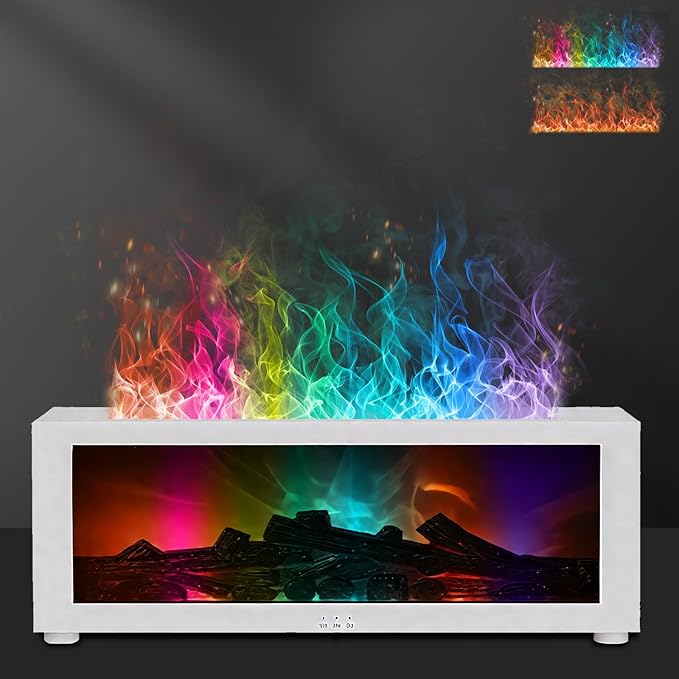 Fireplace Diffuser Humidifier,Fireplace Aromatherapy Essential Oil Diffuser, Ultrasonic Colorful Cool Mini Flame Fire Aroma Humidifier with Timer for Home,Bedroom,Office,Yoga by Eiifiter
