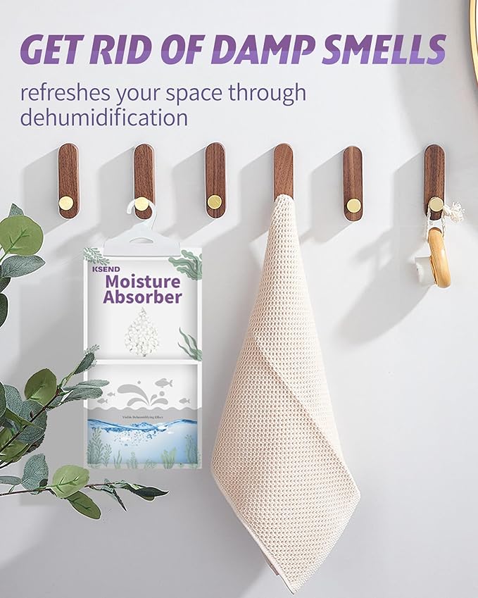 Moisture Absorbers 8 Packs - 9.8 oz Dehumidifier Bags, Portable Moisture Hanging Bags for Closet, Bathroom and Kitchen, Fragrance Free, 11.8'' x 6.3'' - Image 6