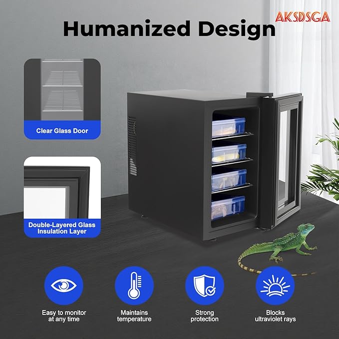 23L Reptile Incubator Cabinet Incubators for Hatching Eggs, Constant Temperature& Humidity Intelligent Reptile Egg Incubator with 10-40°C Cooling and Heating Temperature Control - Image 7