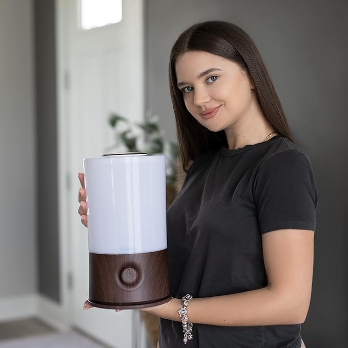 BlueHills Premium 2000 ML XL Essential Oil Diffuser Aromatherapy Humidifier for Large Room Home 40 Hour Run Huge Coverage Area 2 Liter Extra Large Capacity Diffuser High Mist Dark Wood Grain E003 - Image 6