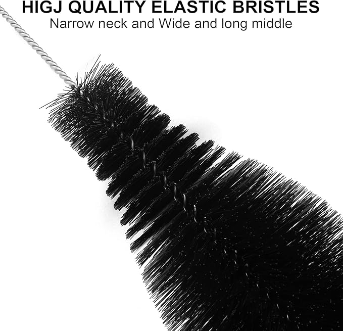 Long Bottle Brush, 15.64 in Bendable Cleaner Brushes for Cleaning Neck Beer Bottles, Wine, Baby Bottles, Water Bottles, Tumblers, Flask, Bird Feeder, Vase, Pipes and Brewing Supplies Black/1Pack - Image 3