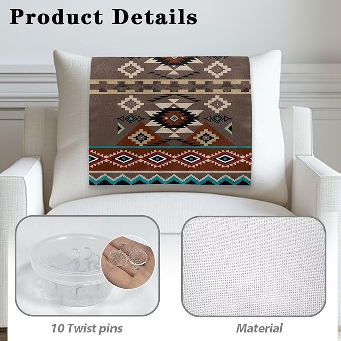 Brown Aztec Headrest Cover for Small Recliner Washable Couch Protective Cover Wear Resistant Headrest Sofa Protector Fashion Theater Seat Loveseat Home Decor - Image 3