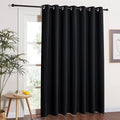 NICETOWN Blackout Sliding Glass Door Curtain for Living Room Extra Wide, Grommet Thermal Insulated Light Blocking Curtain Drape for Patio/French Door, W100 x L84, 1 Panel, Black by NICETOWN