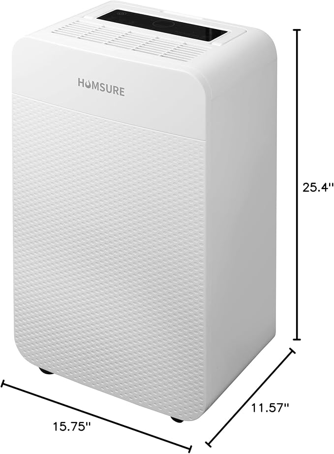 HUMSURE 4500 Sq. Ft 80 Pints Dehumidifier for Basement and Home, Bathroom, Bedroom, Equipped With Drainage Hose, Automatic Defrosting, 24-Hour Timer Function - Image 10