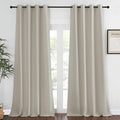 NICETOWN Blackout Natural Curtain for Living Room - Grommet Thermal Insulated Solid Room Darkening Thermal Curtain Drape Sound Reducing for Bedroom (1 Panel, W52 x L120) by NICETOWN