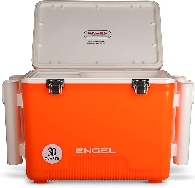 Engel UC30 30qt Leak-Proof, Air Tight, Fishing Drybox Cooler with Built-in Fishing Rod Holders, Also Makes The Perfect Hard Shell Lunchbox for Men and Women in White - Image 3