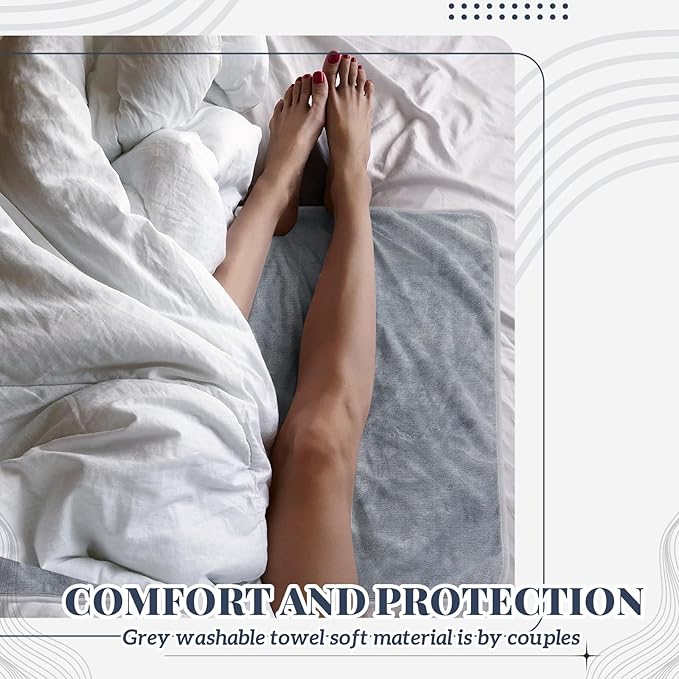 1 Pcs Couples Waterproof Mat Lover Reusable Stainproof Blanket Quiet Easy Use Mattress Protector for Adult Multi Functional Bed Sheet Couple Pleasure Comfort (80 x 80 in,Grey) - Image 6