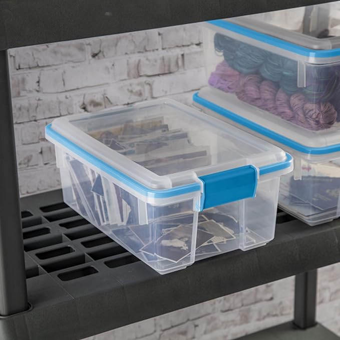 Sterilite 6-Pack Gasket Box, Weather-Resistant Storage Bins with Latching Lids, 12 Quart - Heavy-Duty Organizing Containers for Closet, Bathroom, and Office - Image 5