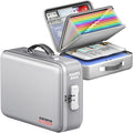 Fireproof Document Box, Hard Case Highly Flame-Resistant Fire Proof Waterproof File Organizer with Lock, Portable Fire Safe for Important Documents & Valuables Storage (Gray, ‎15"*11"*5") by BigPonPon