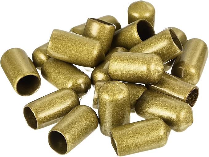 uxcell 20pcs Rubber End Caps 11mm ID Vinyl Round Tube Bolt Cap Cover Thread Protectors Gold - Image 4