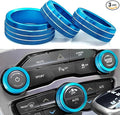 Auprite Climate Control Knob Covers for Challenger Accessories 2015-2023 2024, for Dodge Charger 2015-2023 2024, for Dodge Chrysler 300/300s 2015-2024,3Pcs Kit (Light Blue) by Auprite
