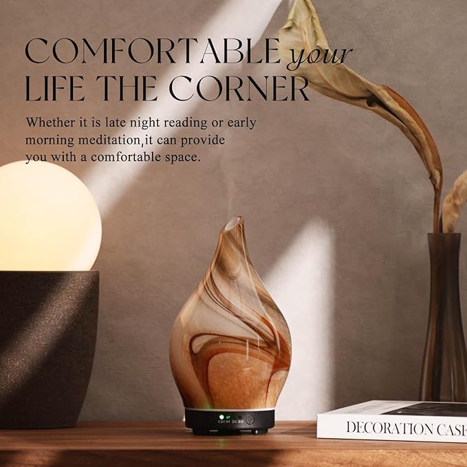 Porseme 150ml Essential Oil Diffuser Glass Color Changing Aroma Air Diffusers Aromatherapy Ultrasonic Cool Mist Humidifier 4 Running Hours Waterless Auto-Off for Sleeping Yoga Office Spa (Jupiter) - Image 7