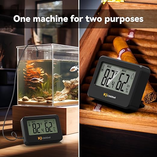 3PCS Mini Digital Hygrometer and Thermometer Reptile Thermometer with Extend Probe (Only Temperature) Indoor Temp and Humidity Meter with Magnet - Image 5