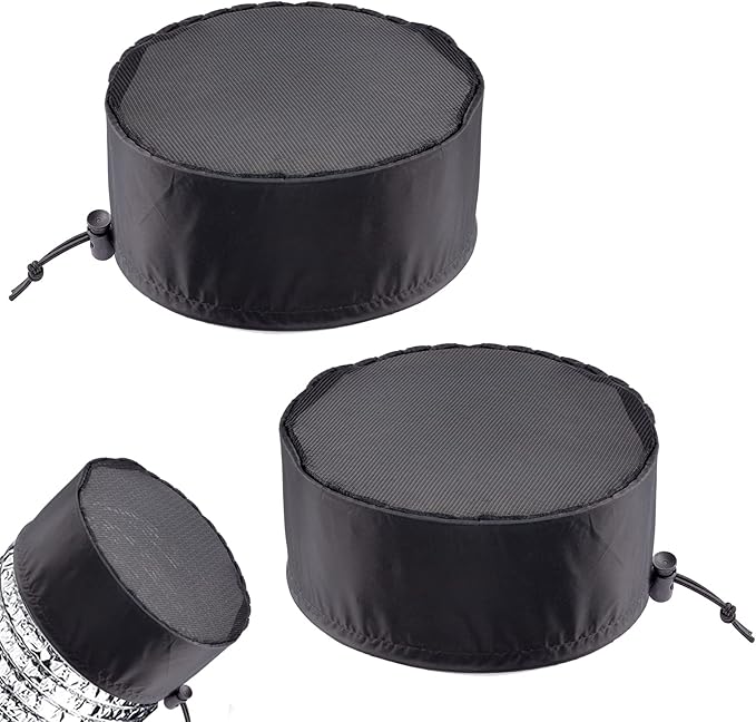 2 Pcs Grow Tents Vent Cover - 8" Dustproof Duct Filter Vent Covers with Elastic Band and Fixed Buckle for Plant Grow Tent Accessories by Biggun