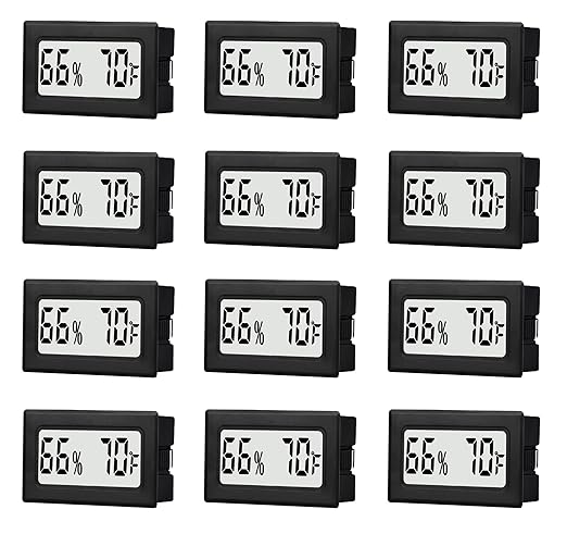 12 Pack Mini Small Digital Hygrometer Thermometer Indoor Temperature and Humidity Meter Gauge with Temp Humidity Sensor Monitor Fahrenheit (℉) for Jars,Home,Room - Image 8