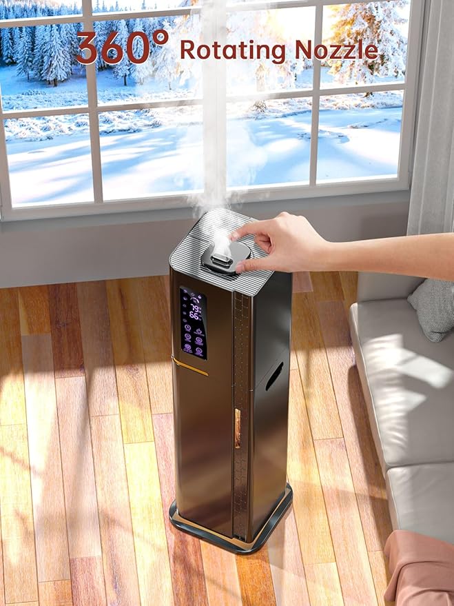 2.64Gal Humidifiers for Bedroom Large Room, Warm and Cool Mist up to 500ft², Top Fill Diffuser Ambient Light, 3 Mist Modes, 24H Timer, 35dB Quiet Humidifier for Home Office Plants - Image 8
