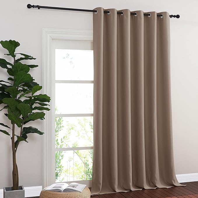 NICETOWN Blackout Curtains & Drapes - Privacy Thermal Efficiency Backdrop Curtains for Bedroom Room Divider Living Room Patio Sliding Glass Door, Wide 80 x Long 144 inch, Cappuccino, 1 Panel - Image 8