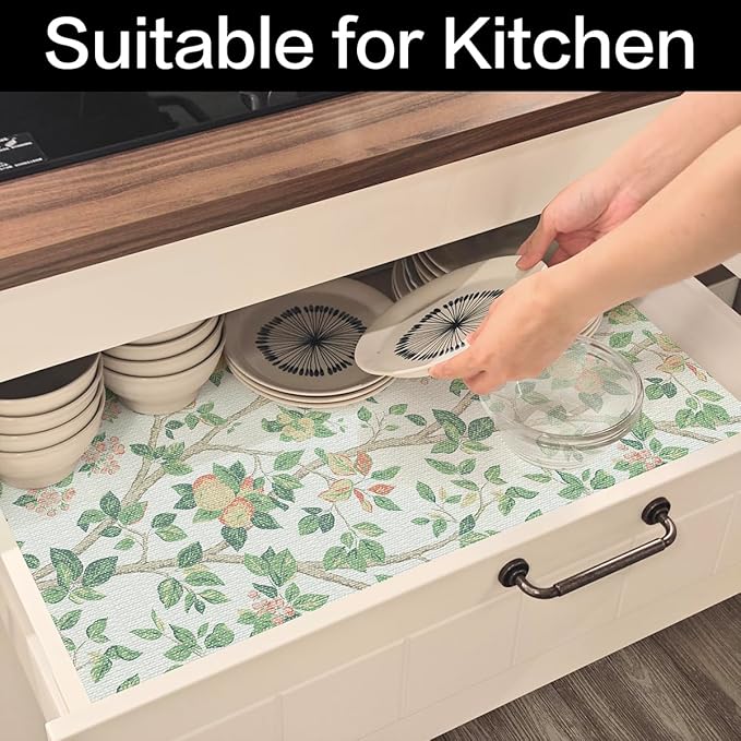 Shelf Liner for Kitchen Cabinets Non Adhesive Drawer Liners Non Slip Cupboard Liner Strong Grip Waterproof Cabinet Liners Easy to Clean Dresser Table Kitchen Shelves Paper 12IN x 16.4FT - Image 5