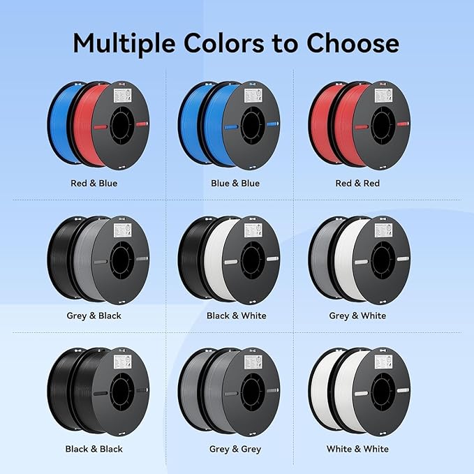 Creality 3D Printer Filament, White and Grey PLA Filament 1.75mm Bundle for 3D Printing, Ender PLA Filament No-Tangling Strong Bonding, Accuracy +/- 0.02mm - Image 6