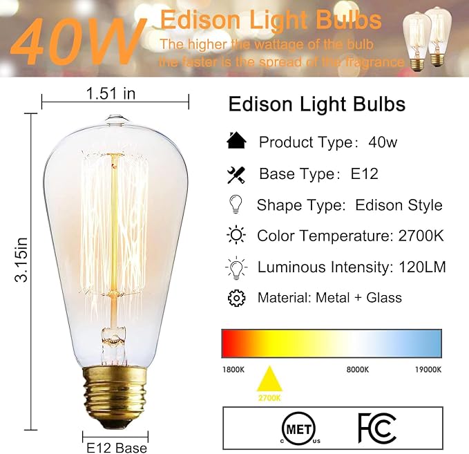 kobodon Electric Wax Melt Warmer Birthday Gifts for Women and Mom Edison Wax Warmer Fragrance Warmer for Home Office Gifts & Decor(Rattan Aroma Lamp) - Image 4