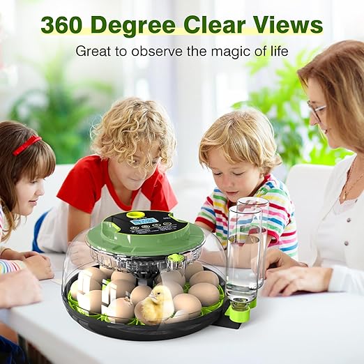 18 Egg Incubators for Hatching Eggs, Egg Incubator with Temperature Control, Humidity Display, Auto Egg Turner, Egg Candler, 2 Size Egg Trays, Digital Incubator for Chicken, Duck, Quail Eggs - Image 8