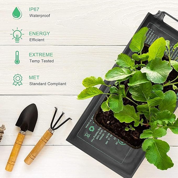 Seedling Heat Mat, 10"x 20.75" Plant Heating Pad for Home Gardening Seed Starting, MET Certified Waterproof Durable Germination Station Heat Mat - Image 3