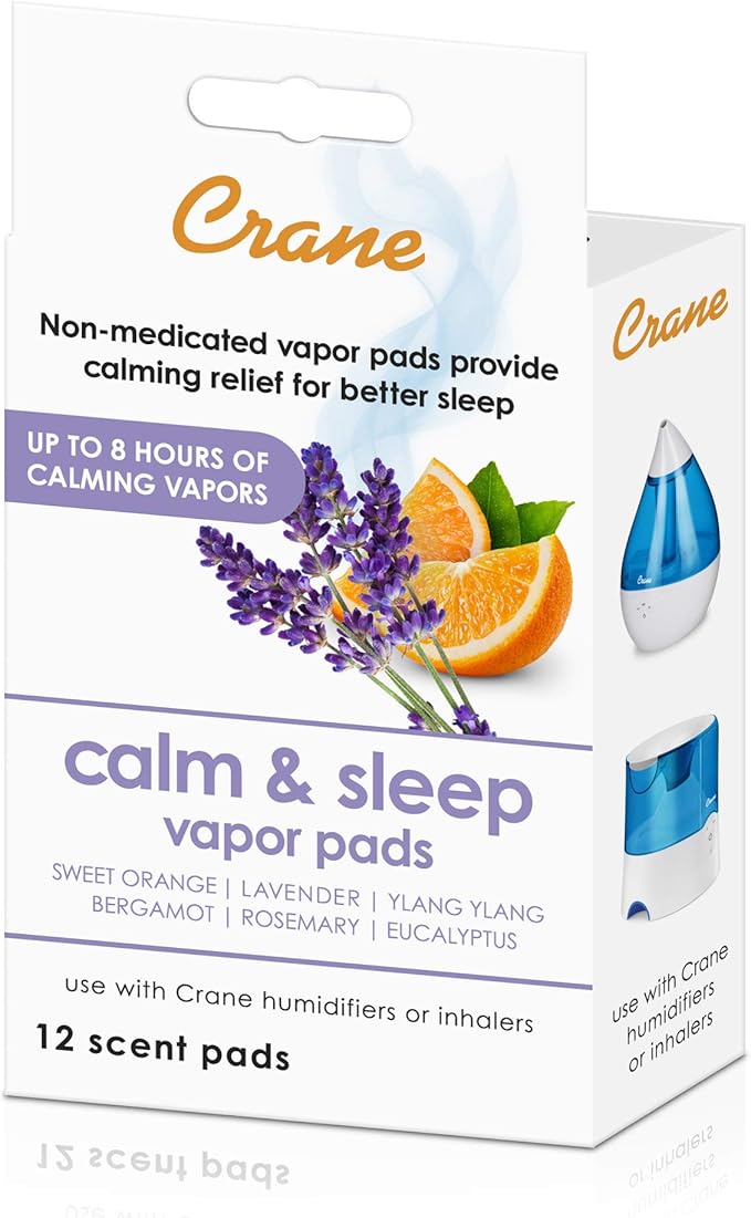 Crane Natural Lavender Orange Humidifier Pads with Calming Vapor, Universal Fit for Humidifiers and Inhalers, 12 Count - Image 2