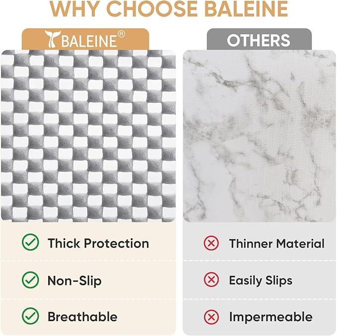 BALEINE Cabinet Liner, 17.5 in x 10 Ft Drawer Liner, Shelf Liners for Kitchen Cabinets Non-Adhesive, Non-Slip Protect Desks, Cupboard, Drawers, Shelves, Tableware (Gray) - Image 5