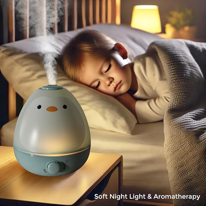 Earnest Living Baby 3-in-1 Cool Mist Humidifier with Essential Oil Diffuser + Nightlight, BPA Free Phenol Free Humidifier for Kids Bedroom, Nursery + Large Rooms, Whisper-Quiet, Auto Shut Off - Image 2