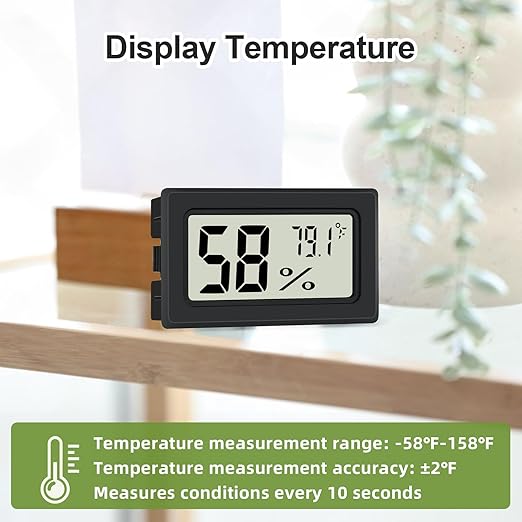 Humidity Meter Indoor Thermometer 6-Pack Mini Digital Thermometer Hygrometer Indoor Temperature Humidity Meters Gauge LCD Display Fahrenheit (℉) for Greenhouse, Reptile Tank, Cellar, Closet - Image 3