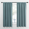 NICETOWN Greyish Blue Blackout Curtains Panels for Window, Thermal Insulated Rod Pocket Blackout Drapes/Draperies for Living Room (2 Panels, W42 x L63 inches) by NICETOWN